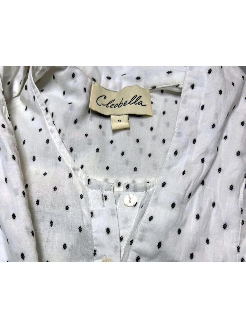 Cleobella Romantic Boho Polka Dot Top with Neck Tie - Size Small - Picture 3 of 6